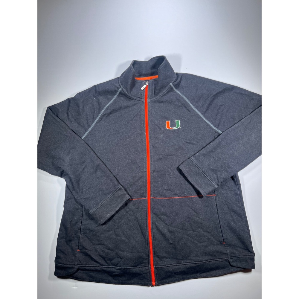 Tommy Bahama Jacket Mens XL Gray University of Miami Hurricanes Full Zip Track - Picture 1 of 5